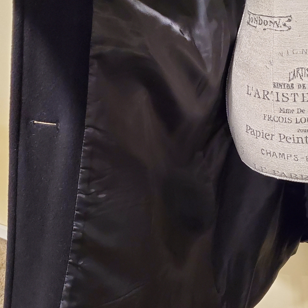 Anne Klein Black Wool Coat - Picture 3 of 12